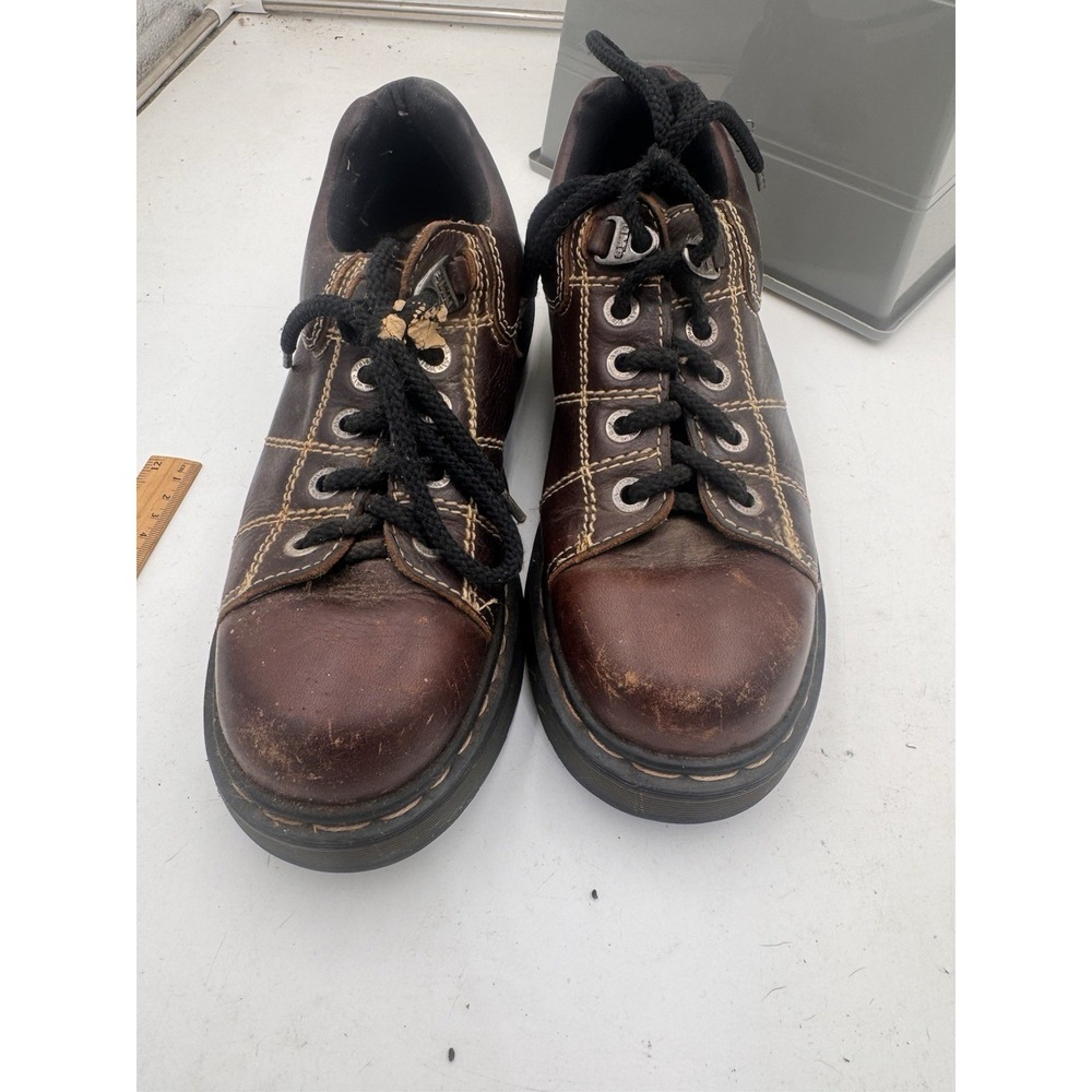 Vintage 90s Dr Martens 8674 UK Made Brown Leather US Men 7 Women 8 Y2K Grunge